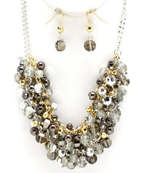 Multi Bead Silver Necklace